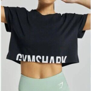 Gymshark Fraction Crop Top Small Black